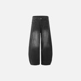 Vintage Washed Denim Scimitar Pants