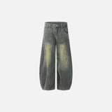 Vintage Washed Denim Scimitar Pants