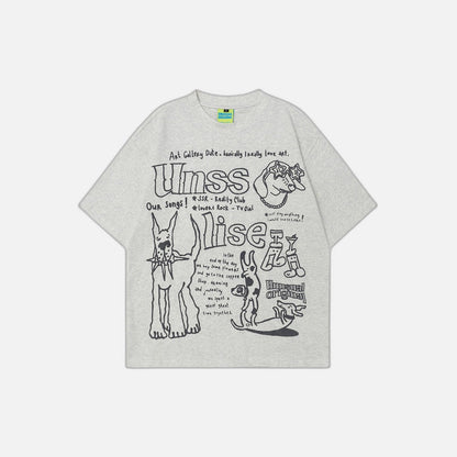 Creative Cartoon Print Casual Crewneck T-Shirt