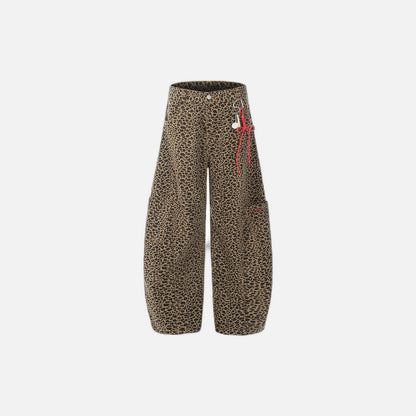 Leopard Print American Retro-High Jeans