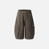 Leopard Denim Wide Leg Tooling Pants