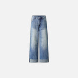 Loose Fit White Wide Leg Jeans