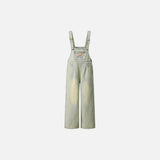 Embroidered Bear Denim Strap Pants Pants