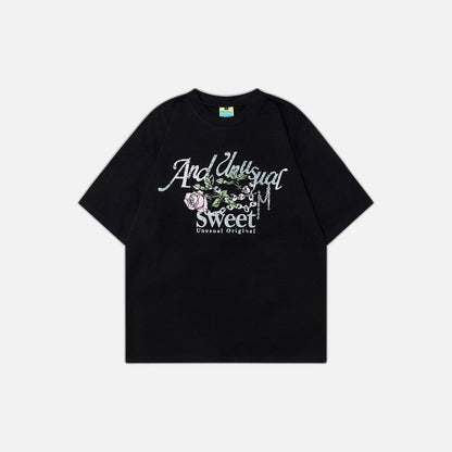 Rose Printed Casual American T-Shirt