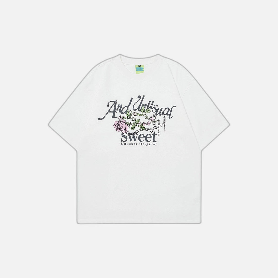 Rose Printed Casual American T-Shirt