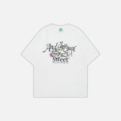 Rose Printed Casual American T-Shirt