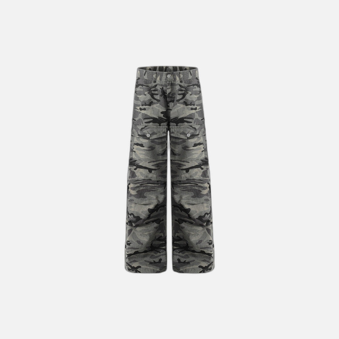 Y2K Style Camouflage Retro Jeans