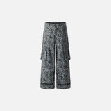 Leopard Print Wide Leg Cargo Pants