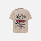 Butterfly Print Casual Round Neck T-Shirt