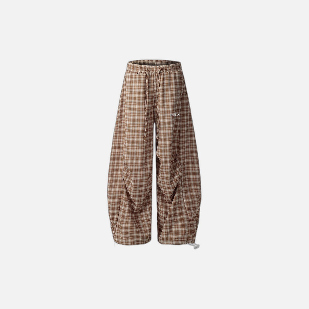 Trendy Plaid Loose Wide Leg Pants