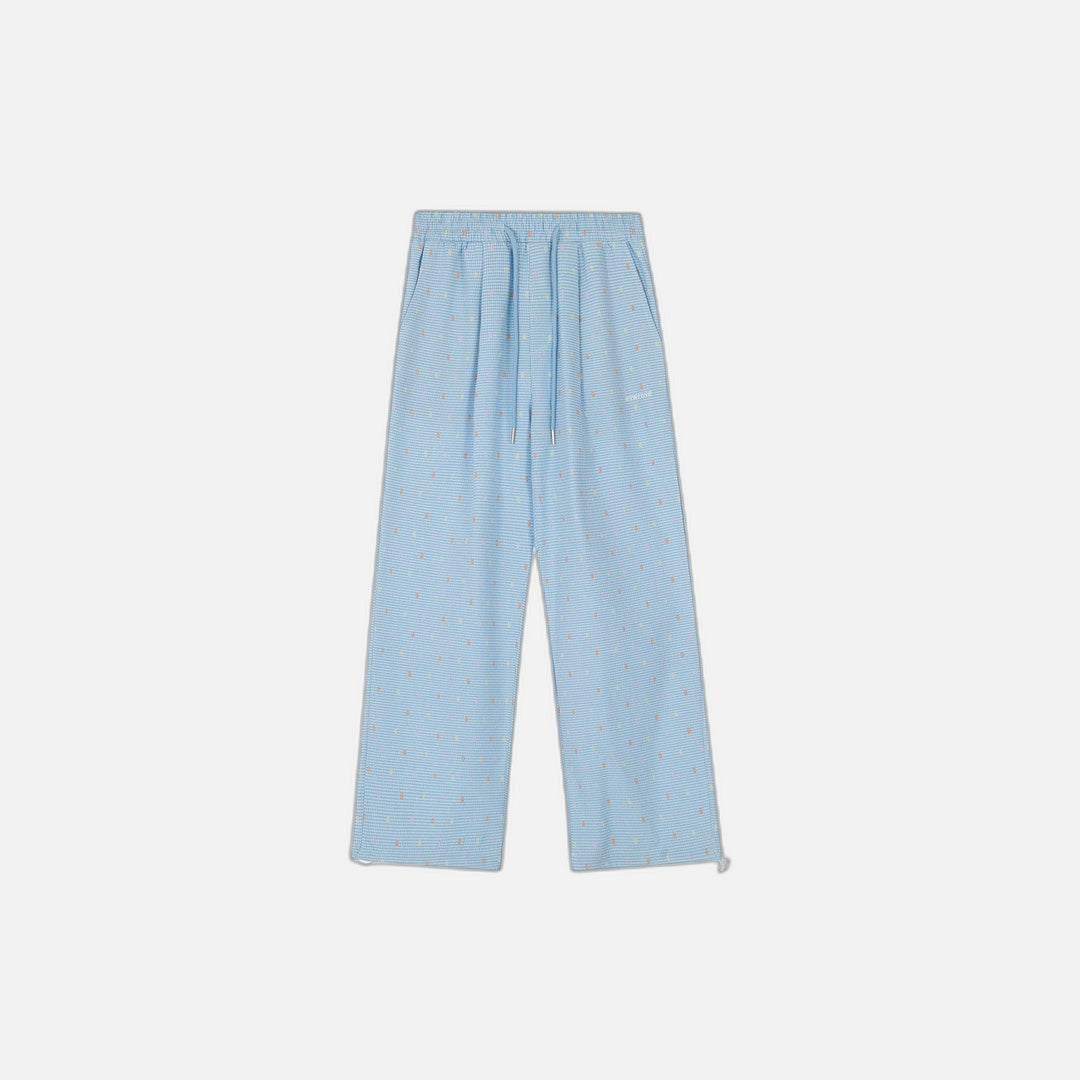 Plaid Drawstring Casual Pants