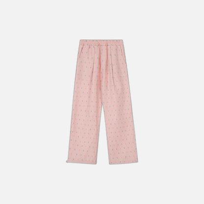 Plaid Drawstring Casual Pants