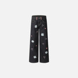 Cartoon Love Embroidery Denim Jeans