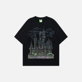 Vintage Castle Print Short Sleeve T-Shirt