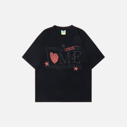 American Style Love Letter Print T-Shirt