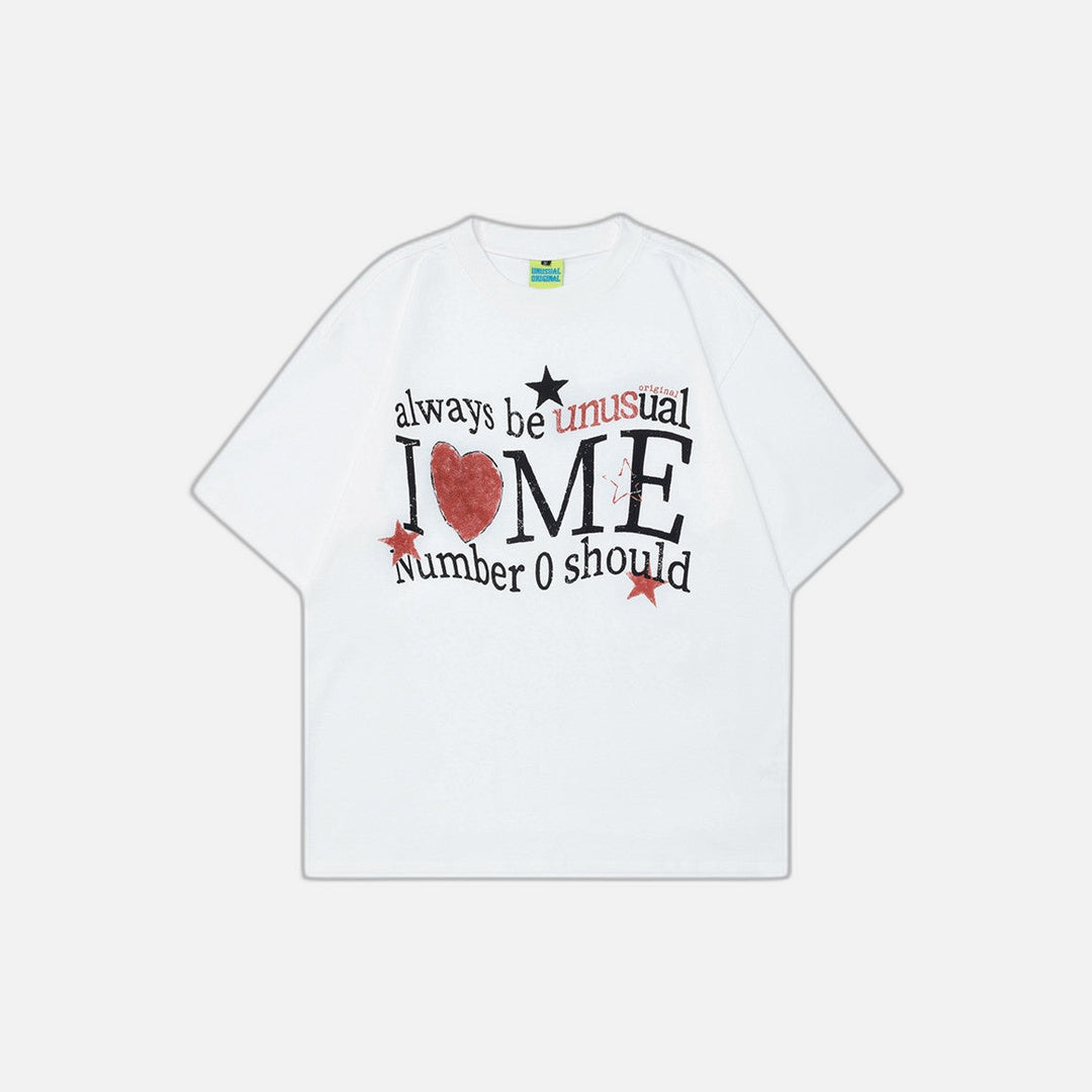 American Style Love Letter Print T-Shirt