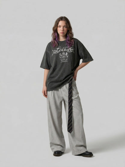 Ask Tnsgye Script Oversized T-Shirt