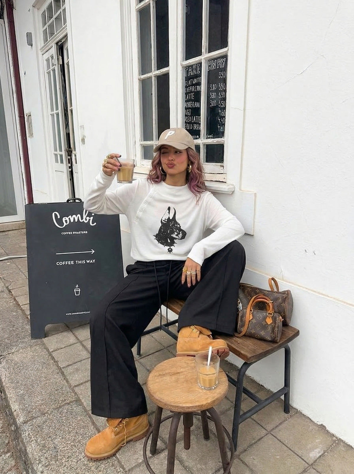 Doberman Graphic Long Sleeve Top