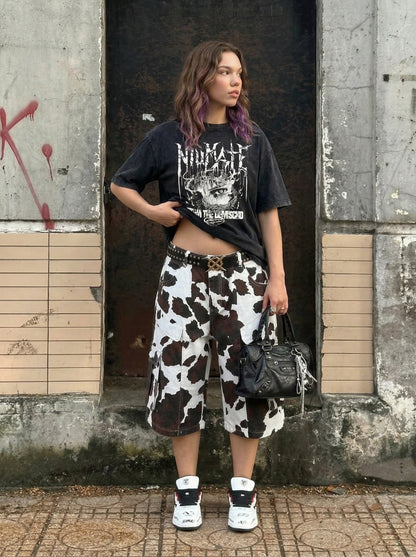 Retro Graphic Round Neck T-Shirt