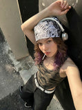 Metal Studded Camouflage Tank Top