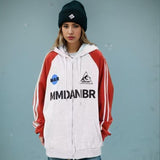 Splicing Color Patchwork Zip-up Hoodie