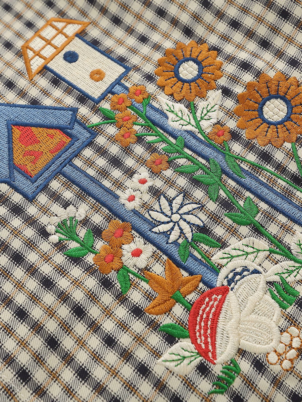 Plaid Embroidery Shirt