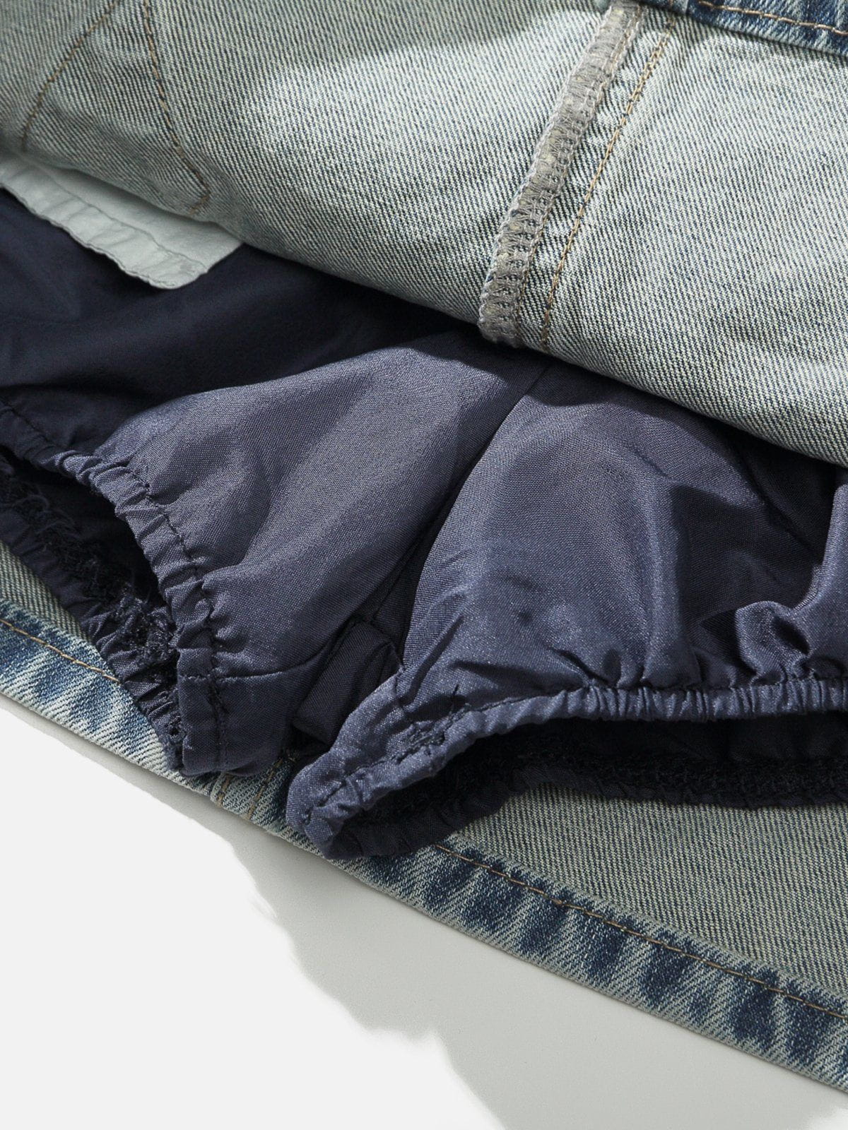 Bow Denim Micro Mini Skirt