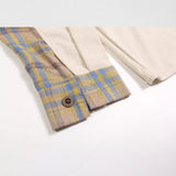 Retro Embroidered Plaid Button-Up Shirt