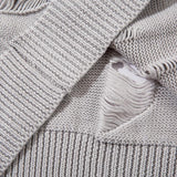 Y2k Ripped Loose Solid Color Sweater