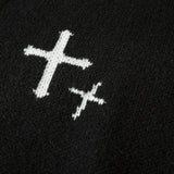 Vintage Ripped Cross Knitted Sweater