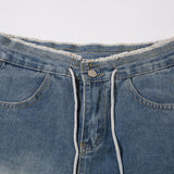 Chic Ripped Wide Leg Denim Jeans
