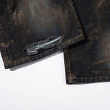 Waxed Distressed Denim Jeans
