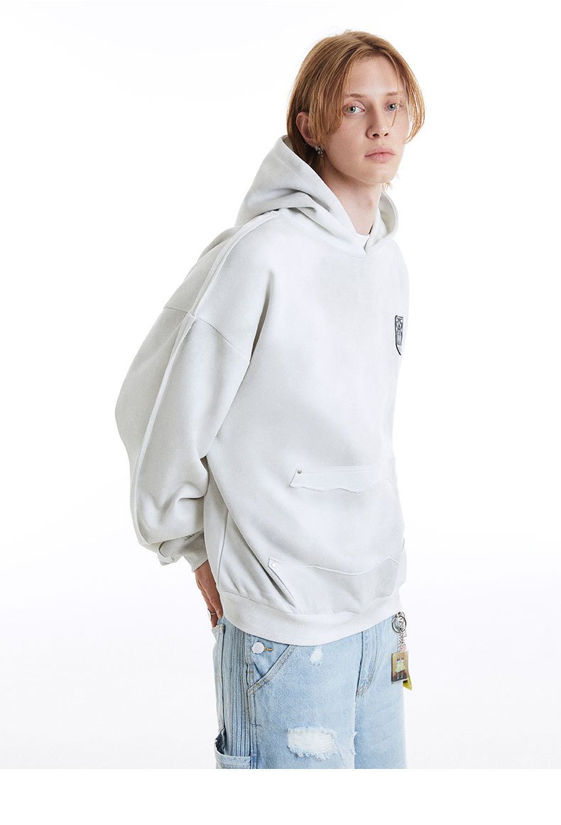 Y2K Washed Shield Emblem Hoodie