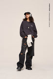Loose Denim Ripped Washed Jeans