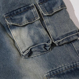 Multi-Pockets Retro Loose Pants