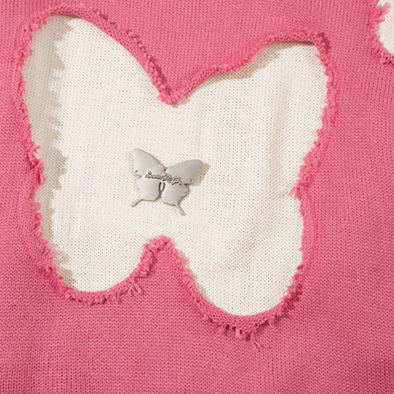 Butterfly Embroidery Loose Sweater
