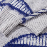 Scratched Knitted Color Block Sweater
