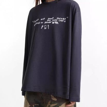 Graphic Text Long Sleeve T-shirt