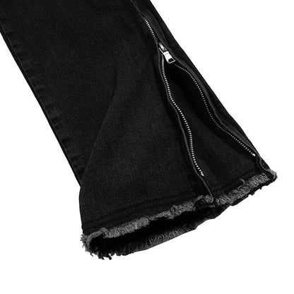 Edgy Black Flared Jeans