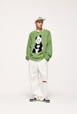 Loose Panda Knitted Fuzzy Sweater