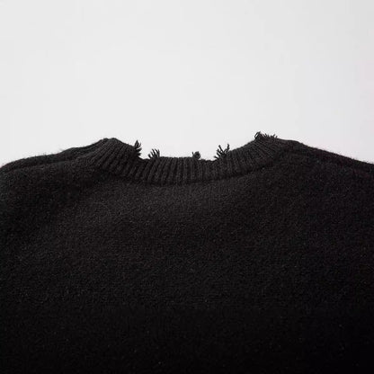 Distressed Skull Sweater