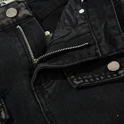 Ripped Ink Splashed Denim Jeans