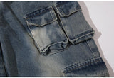 Multi-Pockets Retro Loose Pants