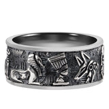 Egyptian Gods Silver Retro Ring