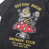 Sitting High Washed Bee Printed T-shirt