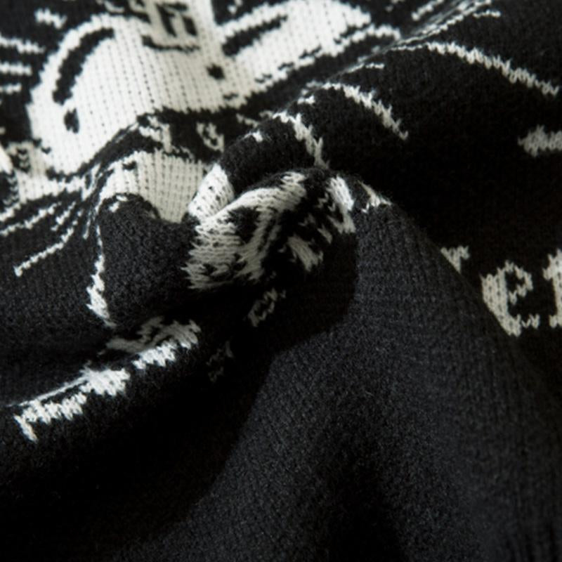 Vintage Ripped Cross Knitted Sweater