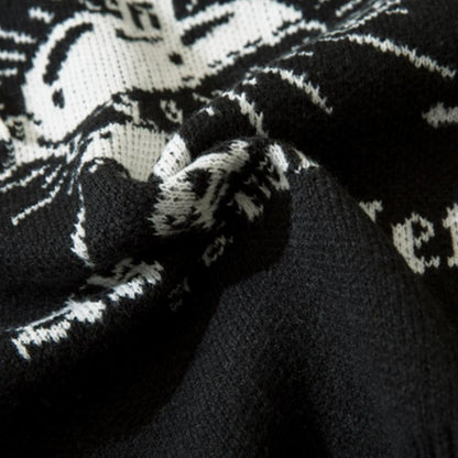 Vintage Ripped Cross Knitted Sweater