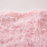 Fluffy Fleece Letter Print Sweater