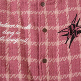 Plaid Star Print Varsity Jacket