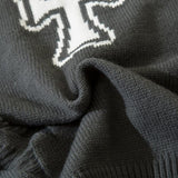 Loose Knitted Cross Ripped Sweater